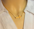 Personalized Mom necklace Sideways cross necklace, gift for mom