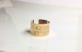 Custom Coordinate Ring -  coordinates Gold Latitude Longitude Personalized Wide Band Ring - LillaDesigns