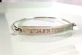 Personalized Engraved Bracelet LATITUDE & LONGITUDE , Custom Coordinate Bangle Bar Bracelet - LillaDesigns