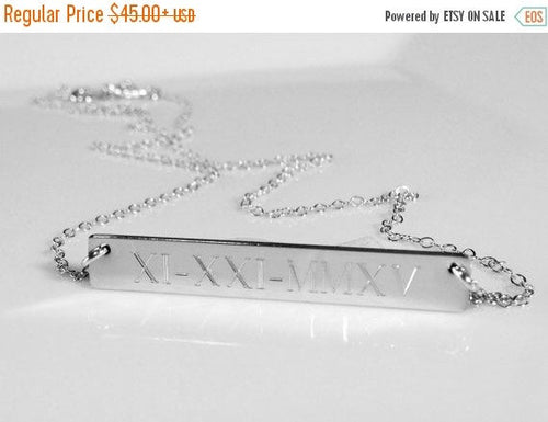 WEDDING gift for mom, Personalized Sterling Silver Bar Necklace Gold bar Necklace