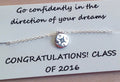 Graduation Gift 2016/ College graduation gift / Compass Necklace | Best Friend Necklace | Friendship Necklace/ Gift with card/ necklace card - LillaDesigns