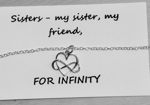 Sister Necklace /Infinity Heart Necklace | Infinity circle with heart /Friendship Necklace | Infinity Charm Pendant | Best Friend Gift