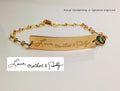 Handwriting Bracelet  / Actual Handwriting Bracelet with birthstone added / Handwritten Signature Bracelet / Memorial handwriting jewelry