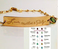 Custom Handwriting Bracelet birthstone actual Handwritten Jewelry Signature Bracelet Personalized engraved 14K gold fill memorial jewelry - LillaDesigns