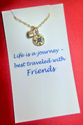 Graduation Gift 2016/ College graduation gift / Compass Necklace | Best Friend Necklace | Friendship Necklace/ Gift with card/ necklace card - LillaDesigns