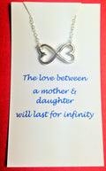 Unbiological Sister Necklace / Sister gift / Infinity Heart Necklace / Two hearts necklace /Friendship Necklace / Infinity Charm Pendant