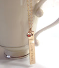 Handwriting Necklace Vertical Bar Sterling Silver Custom handwriting Necklace with heart/ Gold Filled Necklace memorial handwritten jewelry
