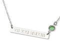 ROMAN NUMERAL WEDDING Date Sterling Silver Custom Personalized Gold bar necklace Nameplate Engraved Horizontal  Monogram name necklace