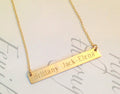 3 Name Necklace / Three Name Necklace /Gold Bar Necklace/ Long Bar necklace /Personalized  Mothers Necklace/Gift for Mom/Silver Gold