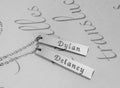 Double Vertical Bar Necklace Valentines Day Gift Name Bar Necklace Gold custom name 2 Two Bars Necklace - 2 Names Necklace - Custom Engraved