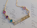Personalized Mothers Necklace Mom Necklace Custom Engraved Gold Bar Necklace