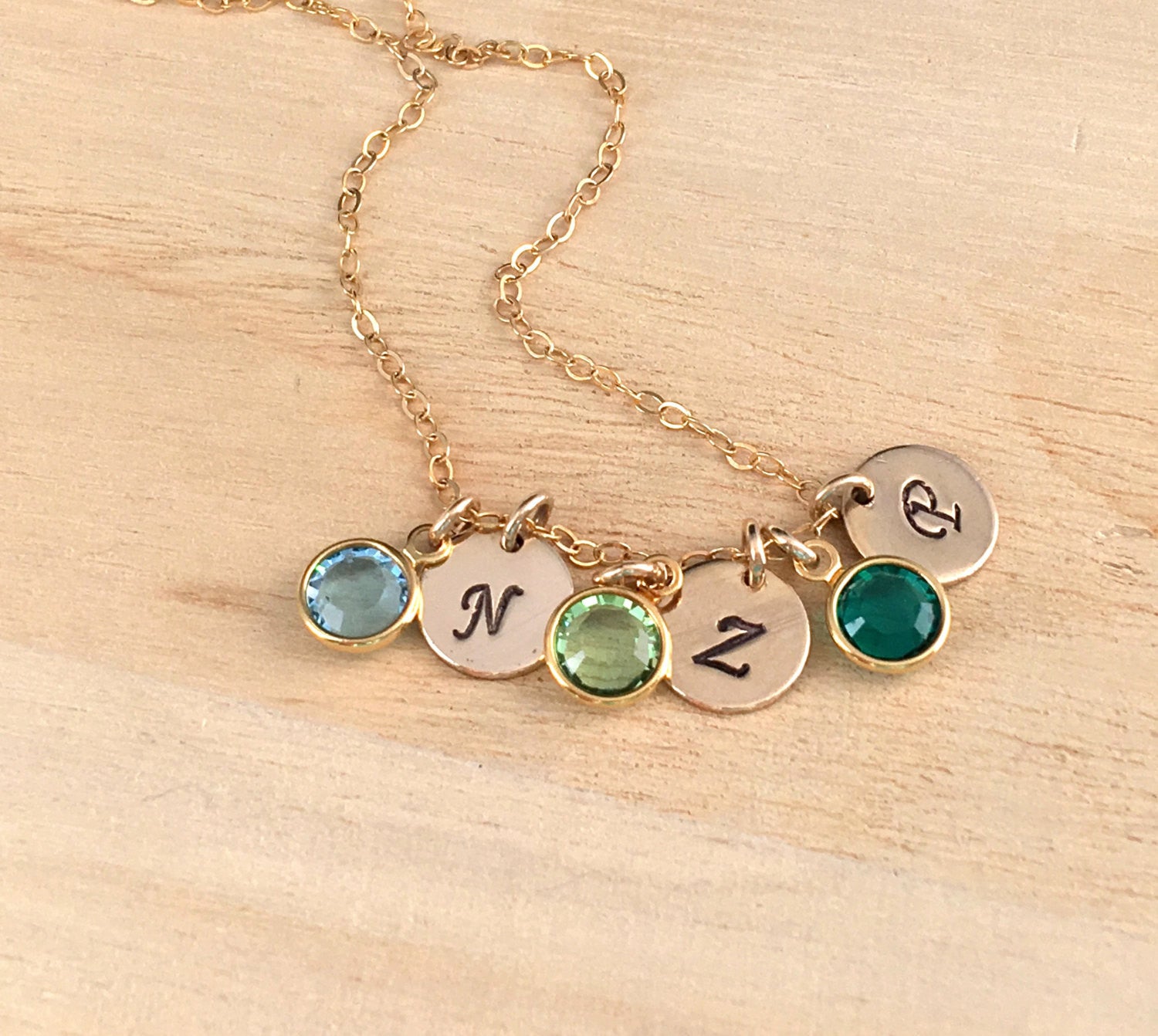 Initial Necklace - Birthstone Necklace - Dainty Ar | jlynncreations