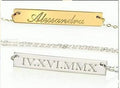 Sterling Silver Custom Coordinate Bar Engraved Necklace