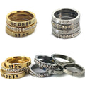 Name Ring Handstamped CZ Ring Stacking Ring - LillaDesigns
