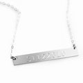 Sterling Silver Custom Coordinate Bar Engraved Necklace