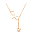 Stethoscope necklace  with heart charm