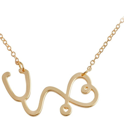 Heart and Stethoscope necklace - LillaDesigns