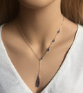 Lariat Crystal Necklace with Swarovski Elements - LillaDesigns